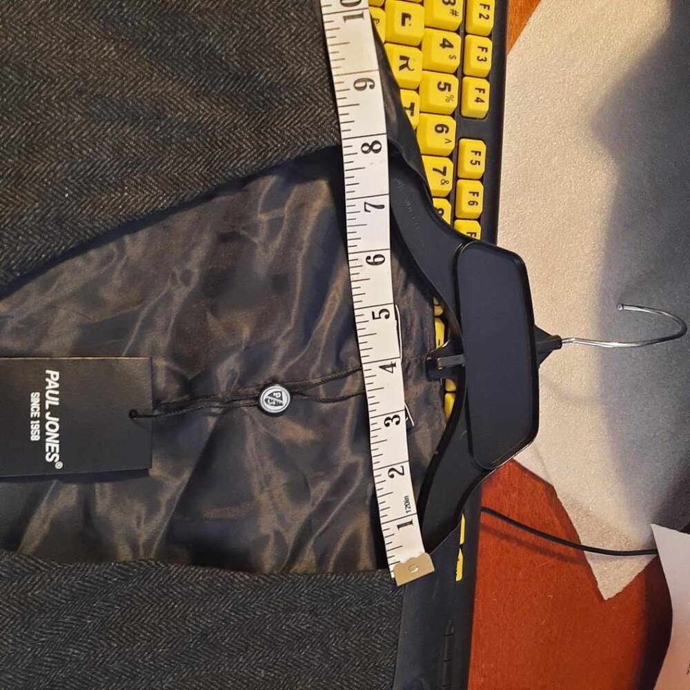 NEW TAG ! Men Paul Jones Wool Blend Vest Black/Gray Button Up Sz 4XL - Picture 4 of 7